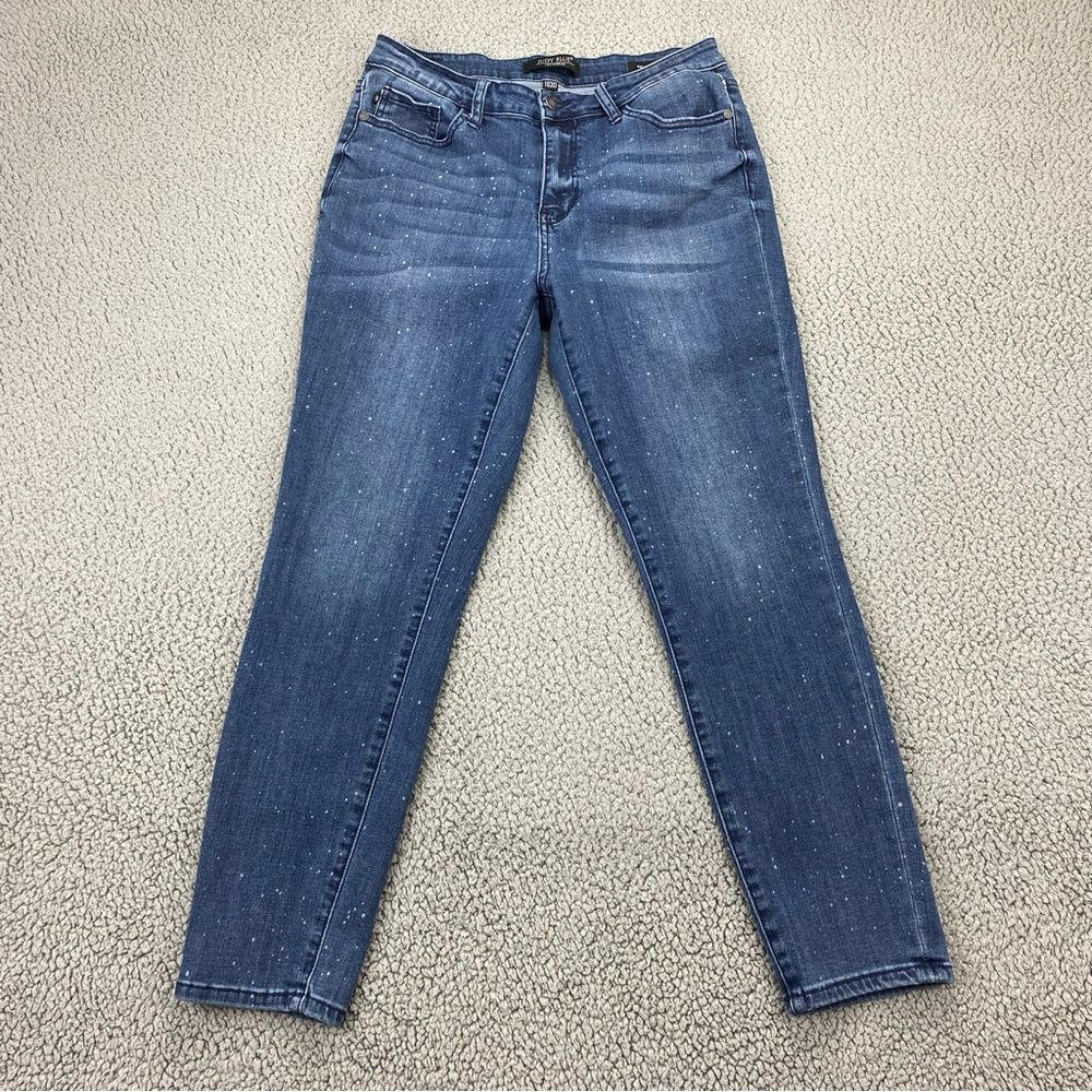 Judy Blue Women's Speckled Splattered Mid-Rise Relaxed Fit Jeans  |  Size: 11/30